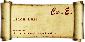 Csics Emil névjegykártya