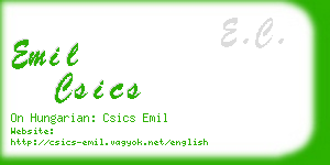 emil csics business card